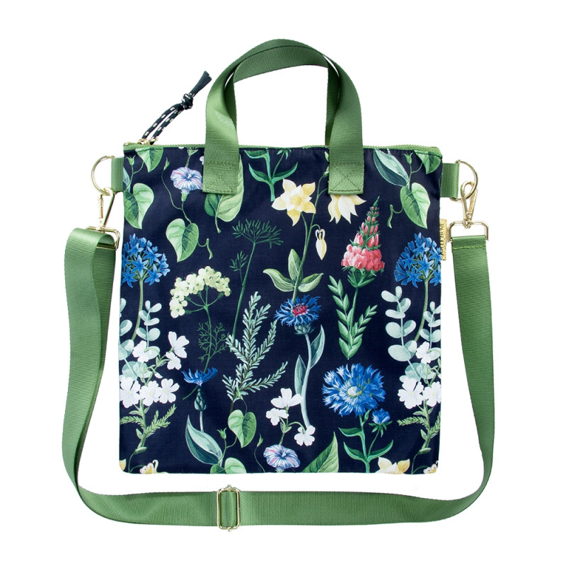 Bolsa bandolera Artebene azul flores silvestres de mujer