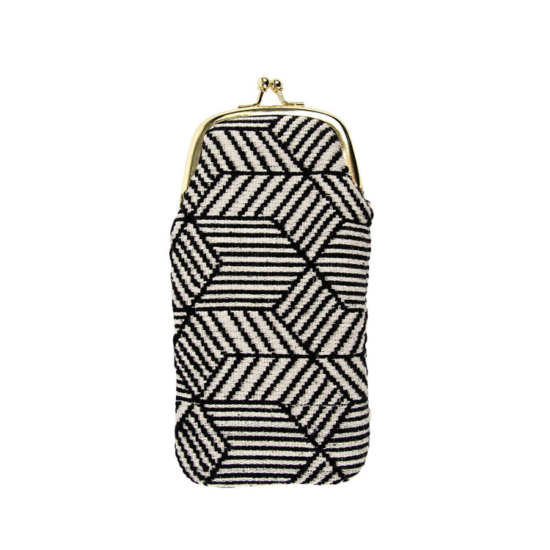 Funda para gafas Artebene Majoie con rayas blancas y negras