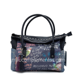 Bolso Frida Kahlo color azul de mujer de la colección Colibrí