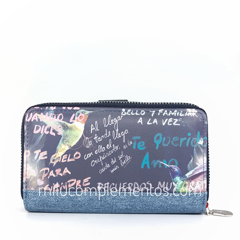 Cartera Frida Kahlo azul de mujer Milu Complementos