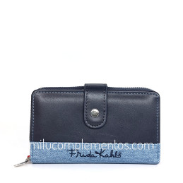 Cartera Frida Kahlo azul de mujer de la colección Colibrí trasera