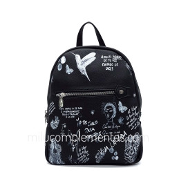 Mochila Frida Kahlo negra...