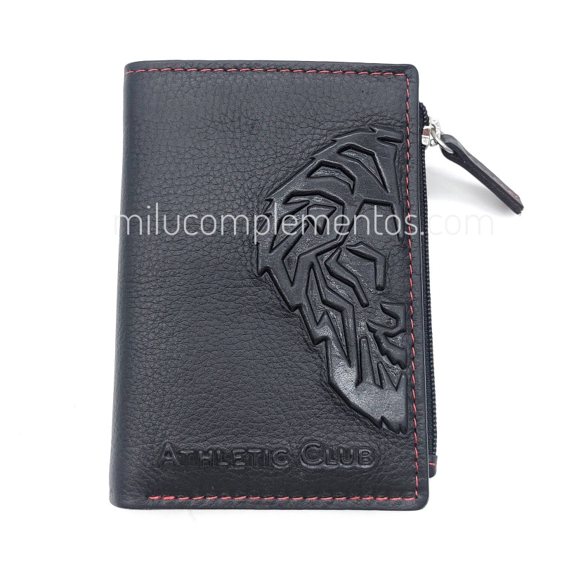 Cartera Athletic club León relieve de piel de hombre