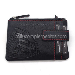 Monedero-tarjetero Athletic club Escudo relieve de piel de hombre