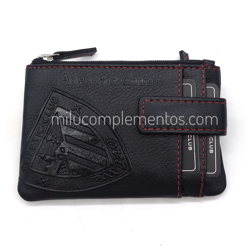 Monedero-tarjetero Athletic club Escudo relieve de piel de hombre