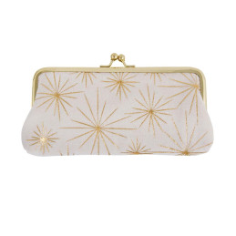 Funda para gafas Artebene terciopelo color crema con estrellas doradas dorado