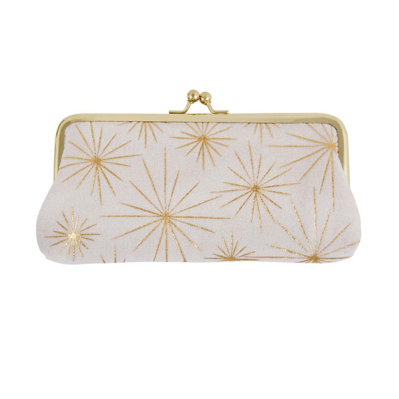 Funda para gafas Artebene terciopelo color crema con estrellas doradas dorado