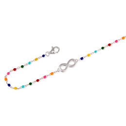 Pulsera multicolor infinito de plata de ley 925
