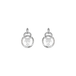 Pendientes de círculos de plata de ley 925 de mujer