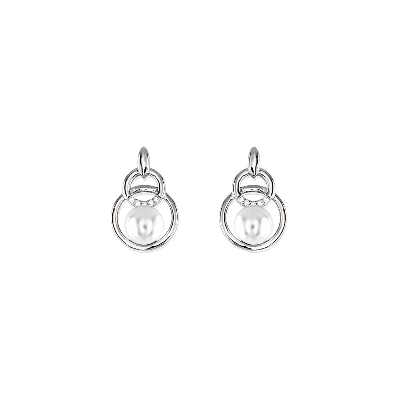 Pendientes de círculos de plata de ley 925 de mujer