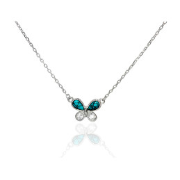 Gargantilla mariposa de plata de ley 925 de mujer