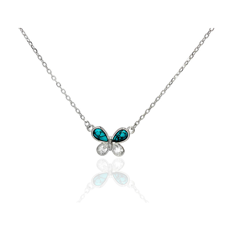 Gargantilla mariposa de plata de ley 925 de mujer