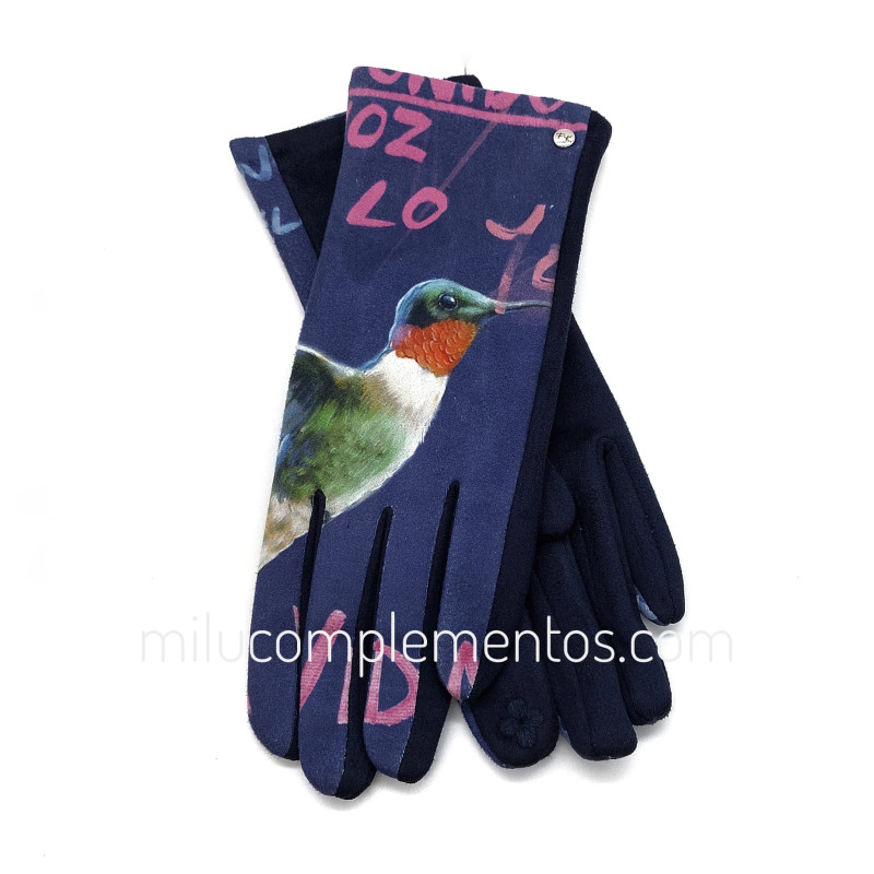 Guantes táctiles de mujer color azul de Frida Kahlo nueva temporada otoño-invierno 2025 2026