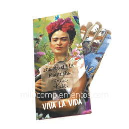 Guantes táctiles de mujer color beige Frida Kahlo nueva colección online otoño-invierno 2025 2026 con estuche y librillo