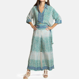 Pantalón ancho Tantrend color azul celeste LINEA BOHO SOUL