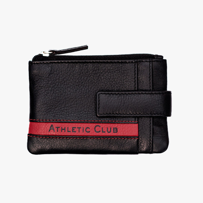 Monedero-tarjetero de la colección franja roja con Athletic Club grabado en letras negras de hombre