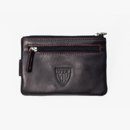 Monedero-tarjetero de la colección franja roja con Athletic Club grabado en letras negras de chico