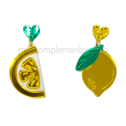Pendientes de metacrilato LIMONES efecto espejo