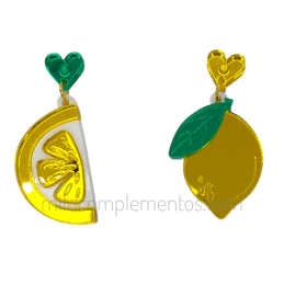 Par de pendientes de metacrilato LIMONES efecto espejo