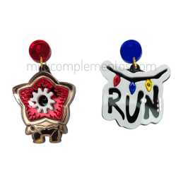 Pendientes de metacrilato STRANGER THINGS efecto espejo de mujer en tiendaonline