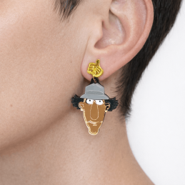 Pendientes de metacrilato INSPECTOR GADGET efecto espejo años 80