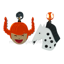 Pendientes de metacrilato PIPI Y PEQUEÑO TÍO efecto espejo en tienda online