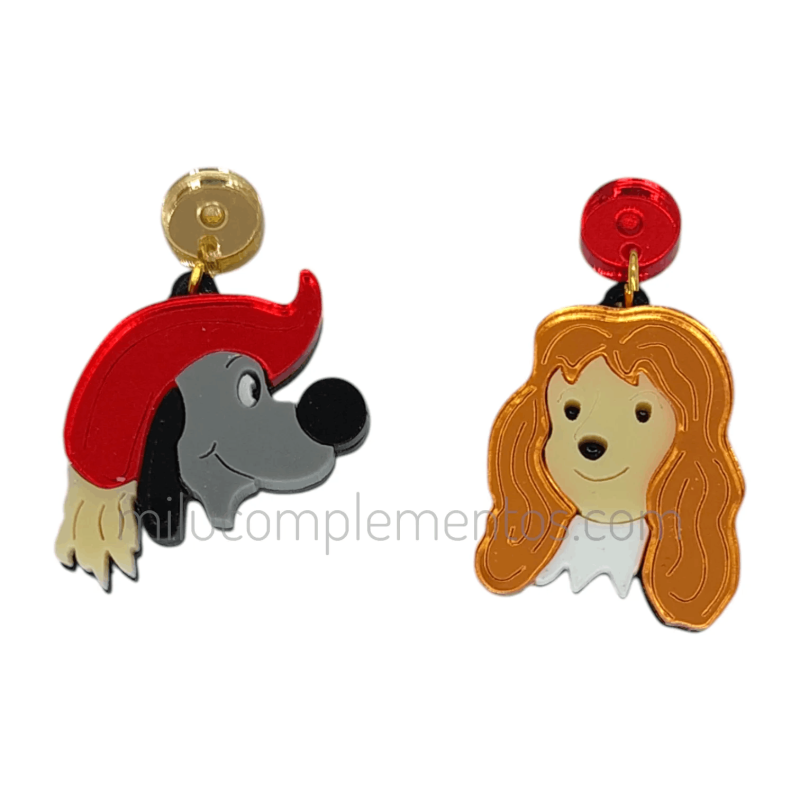 Pendientes de metacrilato MOSQUEPERROS efecto espejo en tienda online