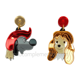 Pendientes de metacrilato MOSQUEPERROS efecto espejo