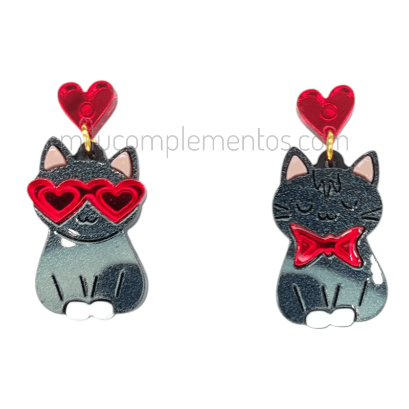 Pendientes de metacrilato GATOS NEGROS efecto espejo nueva temporada coleccion primavere-verano 2026
