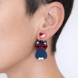 Pendientes de metacrilato GATOS NEGROS efecto espejo en tienda onlin
