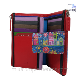 Cartera de piel mediana GATO AZUL FANTASÍA marca Belmonte nueva colección de señora temporada primavera-verano 2026