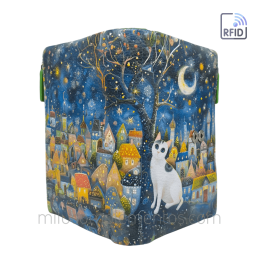 Cartera piel mediana GATO BLANCO Y LUNA Belmonte de mujer