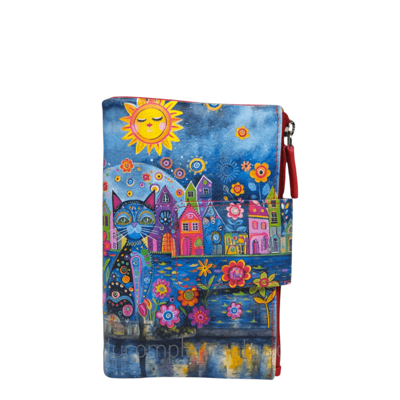 Cartera piel pequeña GATO AZUL FANTASÍA Belmonte de señora