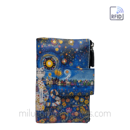 Cartera piel pequeña GATO BLANCO MOSAICO Belmonte mujer