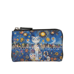Monedero piel GATO BLANCO MOSAICO marca Belmonte chica