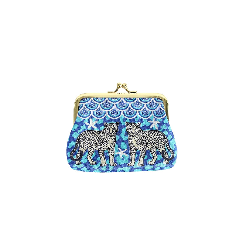 Monedero Artebene – Leopardos Vintage Azul de mujer