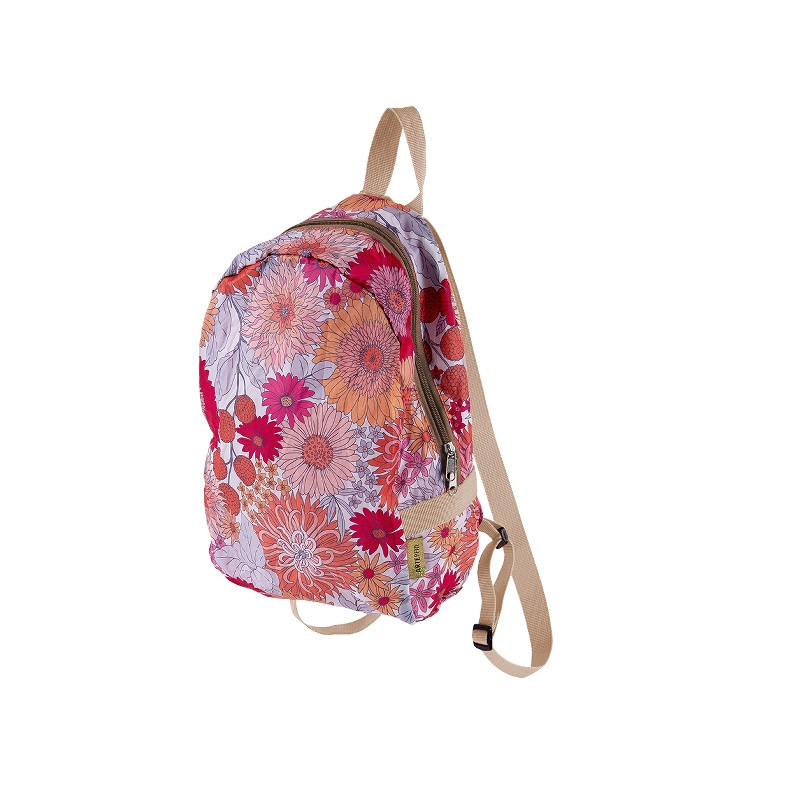 Mochila Plegable Artebene – Floral Vintage Rojo mujer