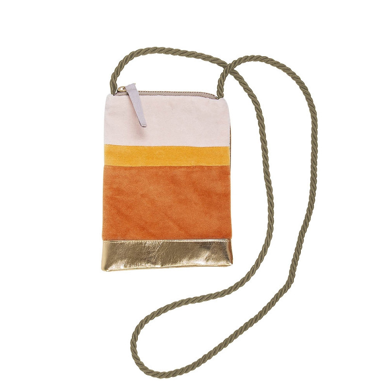 Bolso Móvil Artebene – Terciopelo Naranja/Oro primavera verano