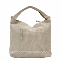 Bolso Hobo Caramelo – Colección Narda Beige parte trasera