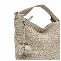 Bolso Hobo Caramelo – Colección Narda Beige detalle