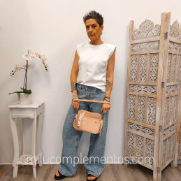 Bolso de Hombro Caramelo – Colección Nora Nude de señora