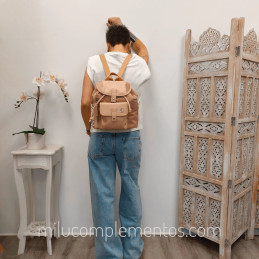 Mochila Caramelo – Colección Nora Nude de mujer