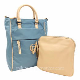 Mochila-bolso con neceser Caramelo – Colección Narell Jeans