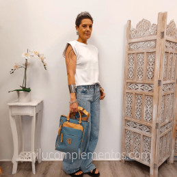 Mochila-bolso Caramelo – Colección Narell Jeans de señora