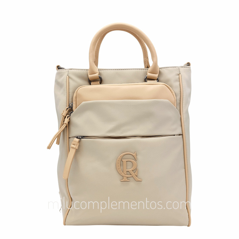 Mochila-bolso Caramelo – Colección Narell Beige primavera 2026