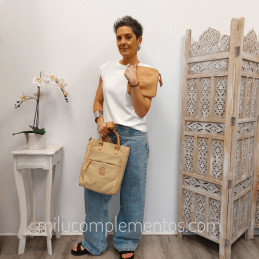 Mochila-bolso Caramelo – Colección Narell Beige mujer primavera 2026