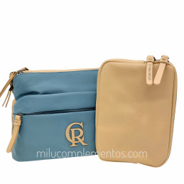 Bolso Bandolera Caramelo – Colección Narell Jeans y neceser