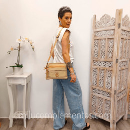 Bolso Bandolera Caramelo – Colección Narell Beige de mujer