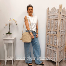 Bolso Bandolera Caramelo – Colección Narda Beige de mujer