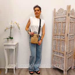 Bolso bandolera Devota & Lomba beige de señora